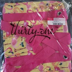 💖Thirty one "let's flamingle" small utility tote new in package!